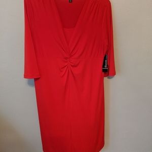 Red 2x dress with front twist new with tags